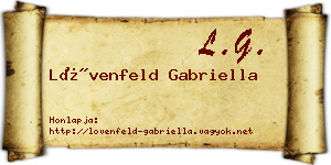 Lövenfeld Gabriella névjegykártya